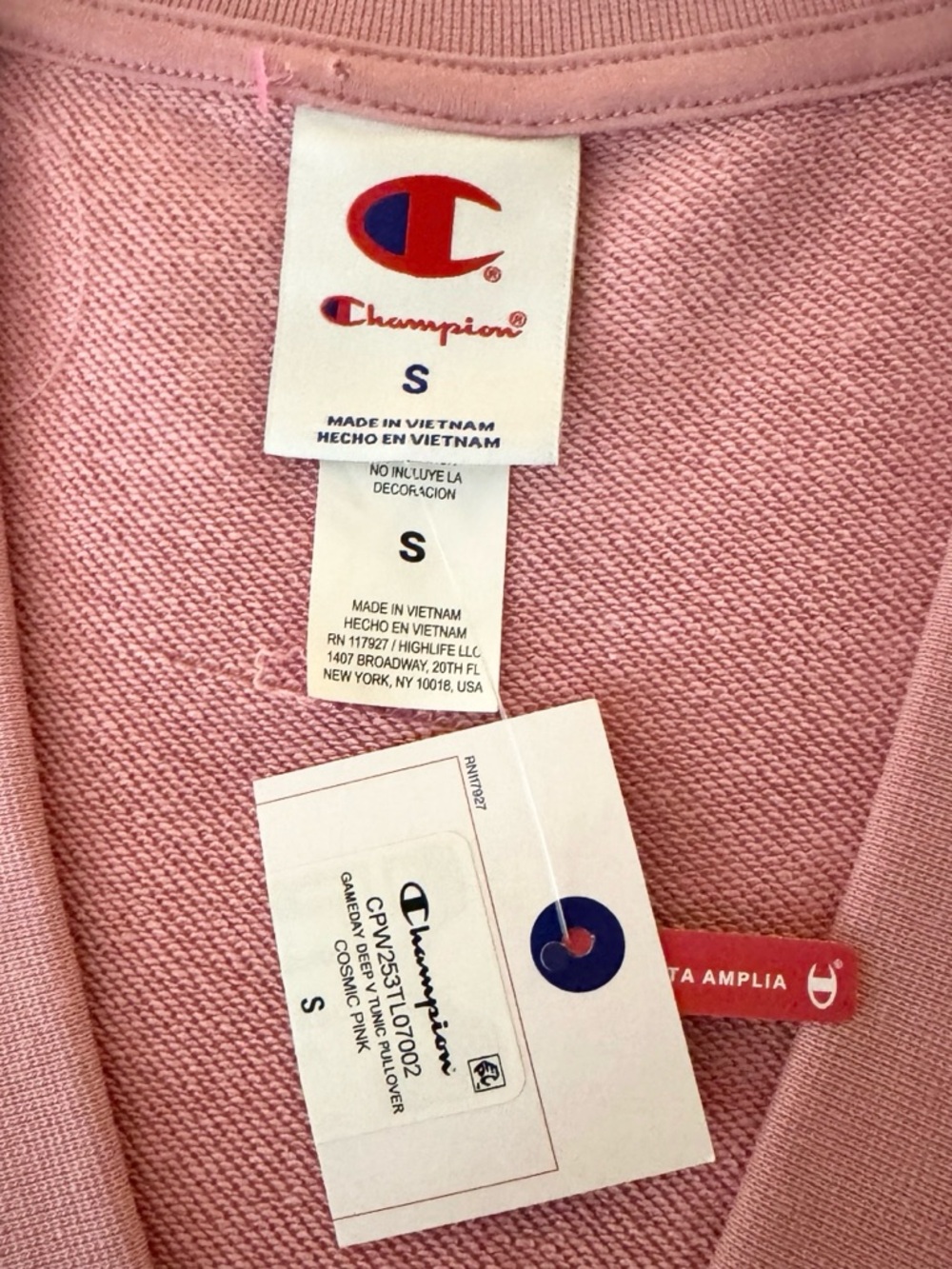 Champion Game Day V Neck Sweatshirt Bundle 3pc NWT Womens Fleece Pink Teal Cream - Picture 14 of 16